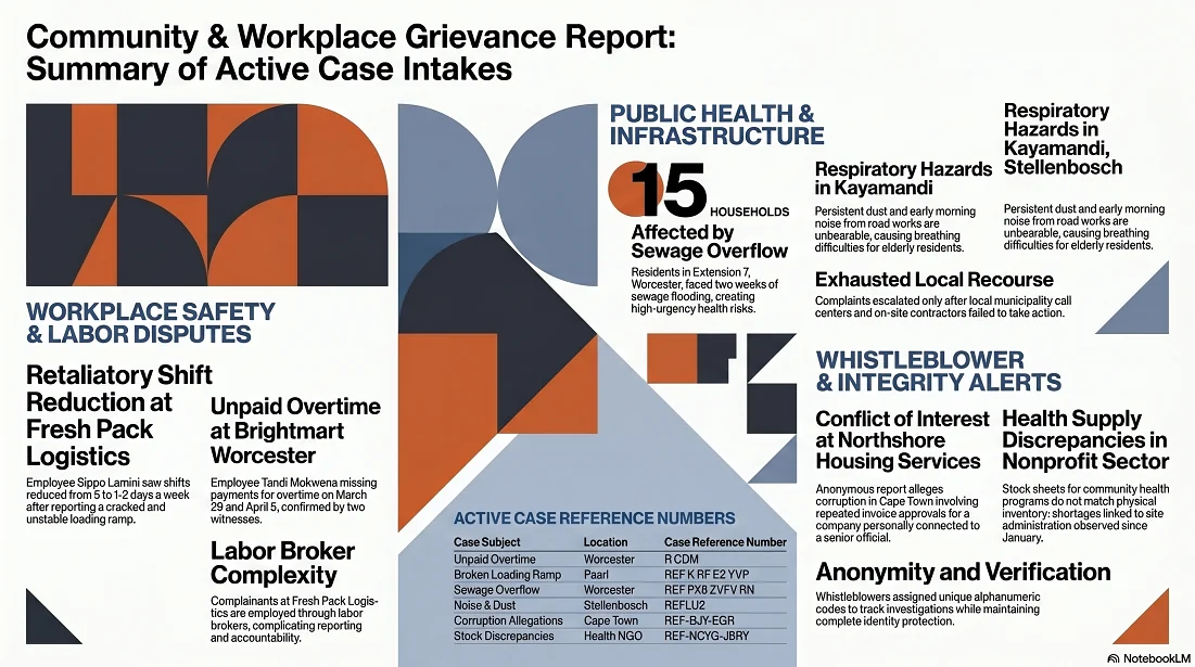 Structured grievance report output